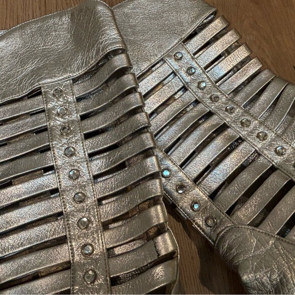 Vintage silver leather cowgirl boots 7 - Picture 7 of 7